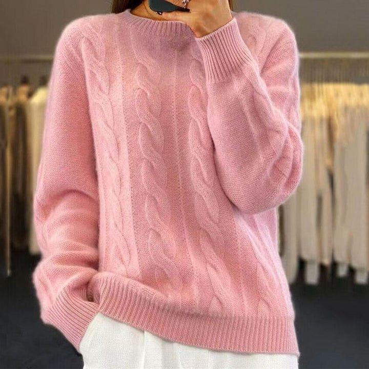 Warm Cableknit Style Knitted Sweater