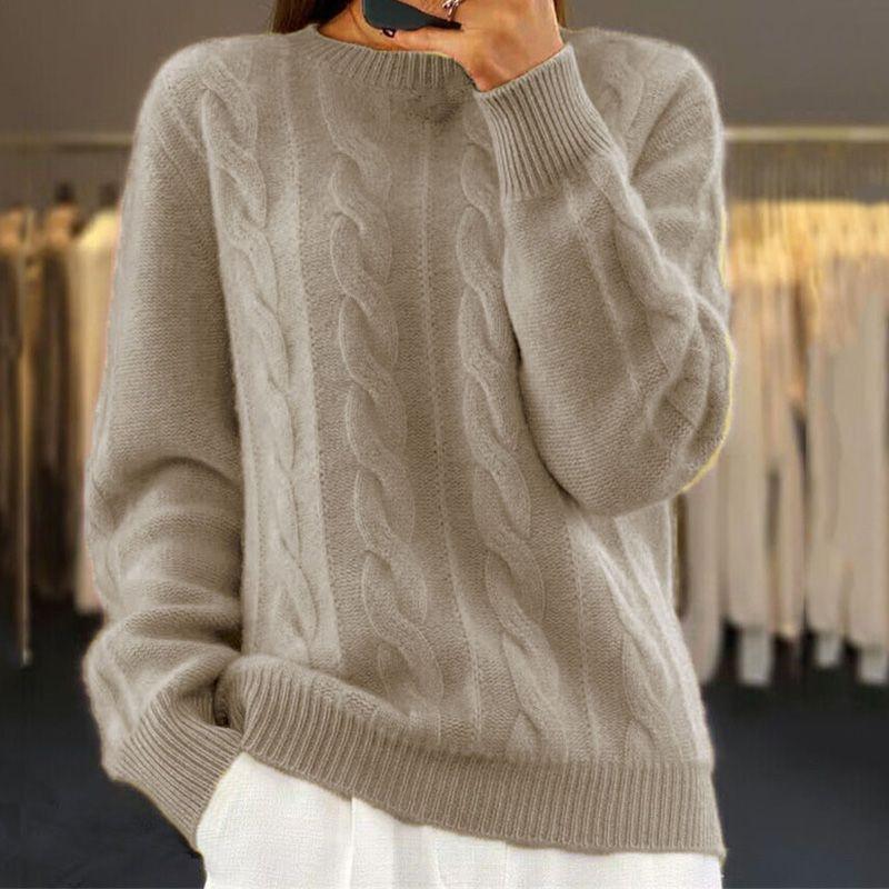 Warm Cableknit Style Knitted Sweater