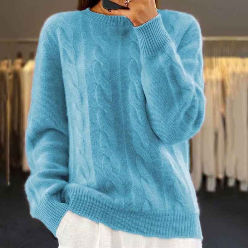 Warm Cableknit Style Knitted Sweater