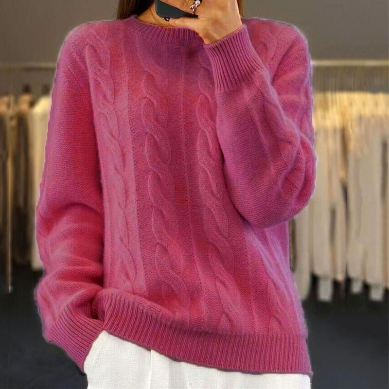 Warm Cableknit Style Knitted Sweater