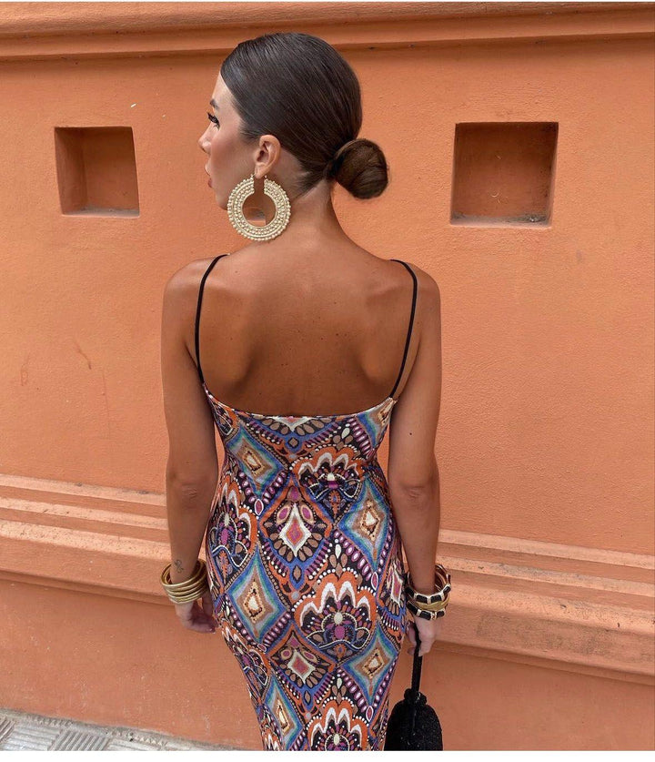 Multicolor Print Bodycon Dress